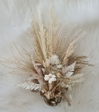 Load image into Gallery viewer, Boho preserved flowers in unique pot w Happy Birthday tag
