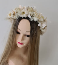 Load image into Gallery viewer, Boho everlasting flowers crown – wedding, maternity photoshoot

