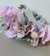 Load image into Gallery viewer, Blush pink &amp; violet everlasting flowers crown – wedding, maternity photoshoot, Han&#39;s party
