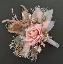 Load image into Gallery viewer, 2 x Flower cake topper in blush, sage &amp; gold
