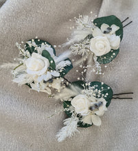 Load image into Gallery viewer, 3 x larger hair bobby pins – green &amp; white
