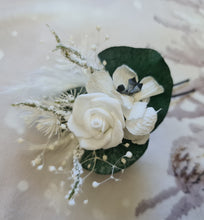 Load image into Gallery viewer, 3 x larger hair bobby pins – green &amp; white
