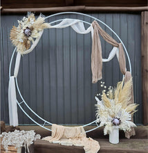 Load image into Gallery viewer, Double Circle Backdrop – White Metal - HIRE ONLY
