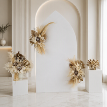 Load image into Gallery viewer, Boho King Protea Everlasting arbour / backdrop flowers Style 1 - HIRE ONLY
