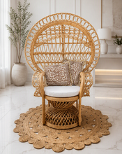 Load image into Gallery viewer, Boho Queen Peacock Chair - HIRE ONLY
