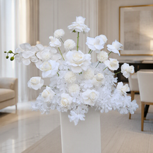 Load image into Gallery viewer, White floor / plinth flowers MEDIUM – 2 available - HIRE ONLY
