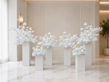 Load image into Gallery viewer, White floor / plinth flowers MEDIUM – 2 available - HIRE ONLY
