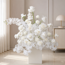 Load image into Gallery viewer, White floor / plinth flowers LARGE – 4 available - HIRE ONLY
