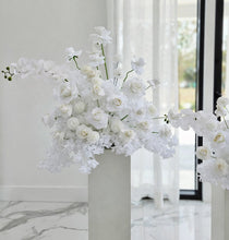 Load image into Gallery viewer, White floor / plinth flowers LARGE – 4 available - HIRE ONLY
