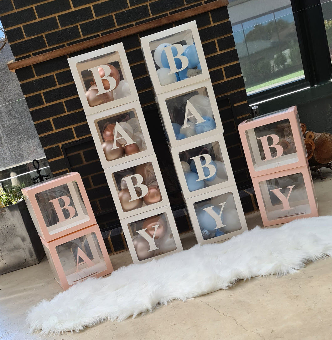 BABY Empty balloon boxes - HIRE ONLY