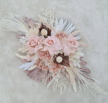 Load image into Gallery viewer, Everlasting Dusty pastel pink chair / backdrop /easel flowers - HIRE ONLY
