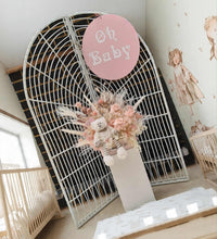 Load image into Gallery viewer, Oh Baby backdrop &amp; everlasting flowers package - HIRE ONLY
