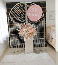 Load image into Gallery viewer, Oh Baby backdrop &amp; everlasting flowers package - HIRE ONLY

