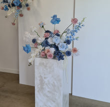 Load image into Gallery viewer, Pearl White textured acrylic plinth cake / flower stand - 90cm tall
