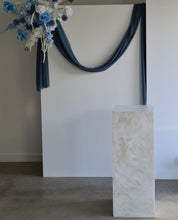 Load image into Gallery viewer, Pearl White textured acrylic plinth cake / flower stand - 90cm tall
