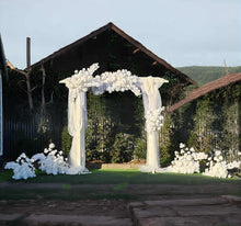 Load image into Gallery viewer, White wooden arbour &amp; flowers - Advanced - HIRE ONLY
