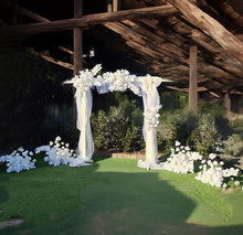Load image into Gallery viewer, White wooden arbour &amp; flowers - Advanced - HIRE ONLY

