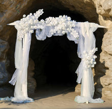 Load image into Gallery viewer, White wooden arbour &amp; flowers - Advanced - HIRE ONLY
