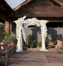 Load image into Gallery viewer, White wooden arbour &amp; flowers - Advanced - HIRE ONLY
