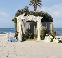 Load image into Gallery viewer, White wooden arbour &amp; flowers - Advanced - HIRE ONLY
