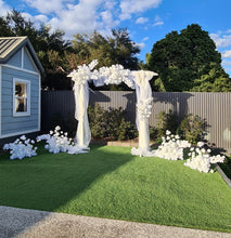 Load image into Gallery viewer, White wooden arbour &amp; flowers - Advanced - HIRE ONLY

