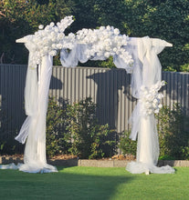 Load image into Gallery viewer, White wooden arbour &amp; flowers - Advanced - HIRE ONLY
