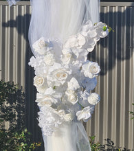 Load image into Gallery viewer, White wooden arbour &amp; flowers - Advanced - HIRE ONLY
