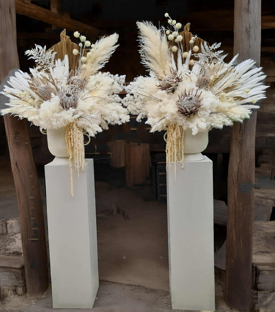 Boho dry & preserved flower urn - HIRE ONLY