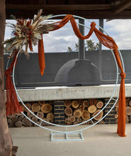 Load image into Gallery viewer, Double Circle Backdrop &amp; 2 x rustic flowers - HIRE ONLY
