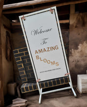 Load image into Gallery viewer, White Welcome Sign Stand , seating chart - Wedding, events - HIRE ONLY
