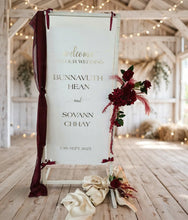 Load image into Gallery viewer, White Welcome Sign Stand , seating chart - Wedding, events - HIRE ONLY
