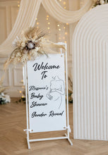 Load image into Gallery viewer, White Welcome Sign Stand , seating chart - Wedding, events - HIRE ONLY
