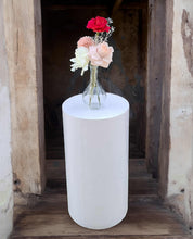 Load image into Gallery viewer, White cylinder plinth cake or flower stand - 50cm - HIRE ONLY
