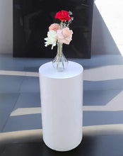 Load image into Gallery viewer, White cylinder plinth cake or flower stand - 50cm - HIRE ONLY
