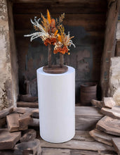 Load image into Gallery viewer, White cylinder plinth cake or flower stand - 55cm - HIRE ONLY
