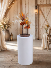 Load image into Gallery viewer, White cylinder plinth cake or flower stand - 55cm - HIRE ONLY
