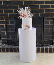 Load image into Gallery viewer, White cylinder plinth cake or flower stand - 60cm - HIRE ONLY
