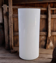 Load image into Gallery viewer, White cylinder plinth cake or flower stand - 90cm - HIRE ONLY
