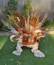 Load image into Gallery viewer, Rustic package – flowers &amp;  Queen peacock chair - HIRE ONLY
