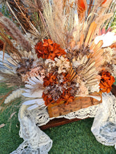 Load image into Gallery viewer, Rustic package – flowers &amp;  Queen peacock chair - HIRE ONLY
