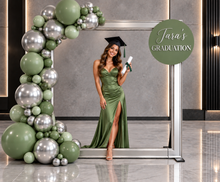 Load image into Gallery viewer, Fancy large silver photo frame / Backdrop ONLY - HIRE ONLY
