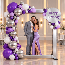 Load image into Gallery viewer, Fancy large silver photo frame / Backdrop ONLY - HIRE ONLY
