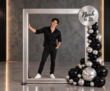 Load image into Gallery viewer, Fancy large silver photo frame / Backdrop ONLY - HIRE ONLY
