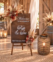 Load image into Gallery viewer, Rustic everlasting arbour / backdrop / easel hanging flowers SMALL - HIRE ONLY
