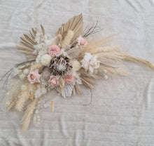 Load image into Gallery viewer, Boho Blush King Protea Everlasting arbour / backdrop flowers - HIRE ONLY

