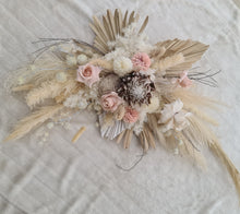Load image into Gallery viewer, Boho Blush King Protea Everlasting arbour / backdrop flowers - HIRE ONLY
