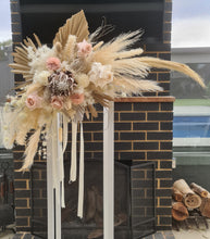 Load image into Gallery viewer, Boho Blush King Protea Everlasting arbour / backdrop flowers - HIRE ONLY
