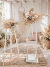 Load image into Gallery viewer, Boho Blush King Protea Everlasting arbour / backdrop flowers - HIRE ONLY
