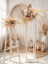 Load image into Gallery viewer, Boho Blush King Protea Everlasting arbour / backdrop flowers - HIRE ONLY
