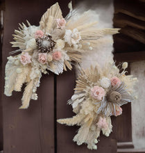 Load image into Gallery viewer, Boho Blush Banksia Everlasting arbour / backdrop or easel flowers - HIRE ONLY
